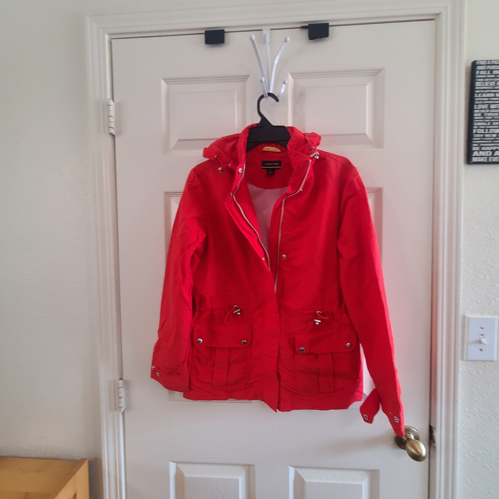 Lands' End Red Hooded Utility Jacket - Picture 10 of 14